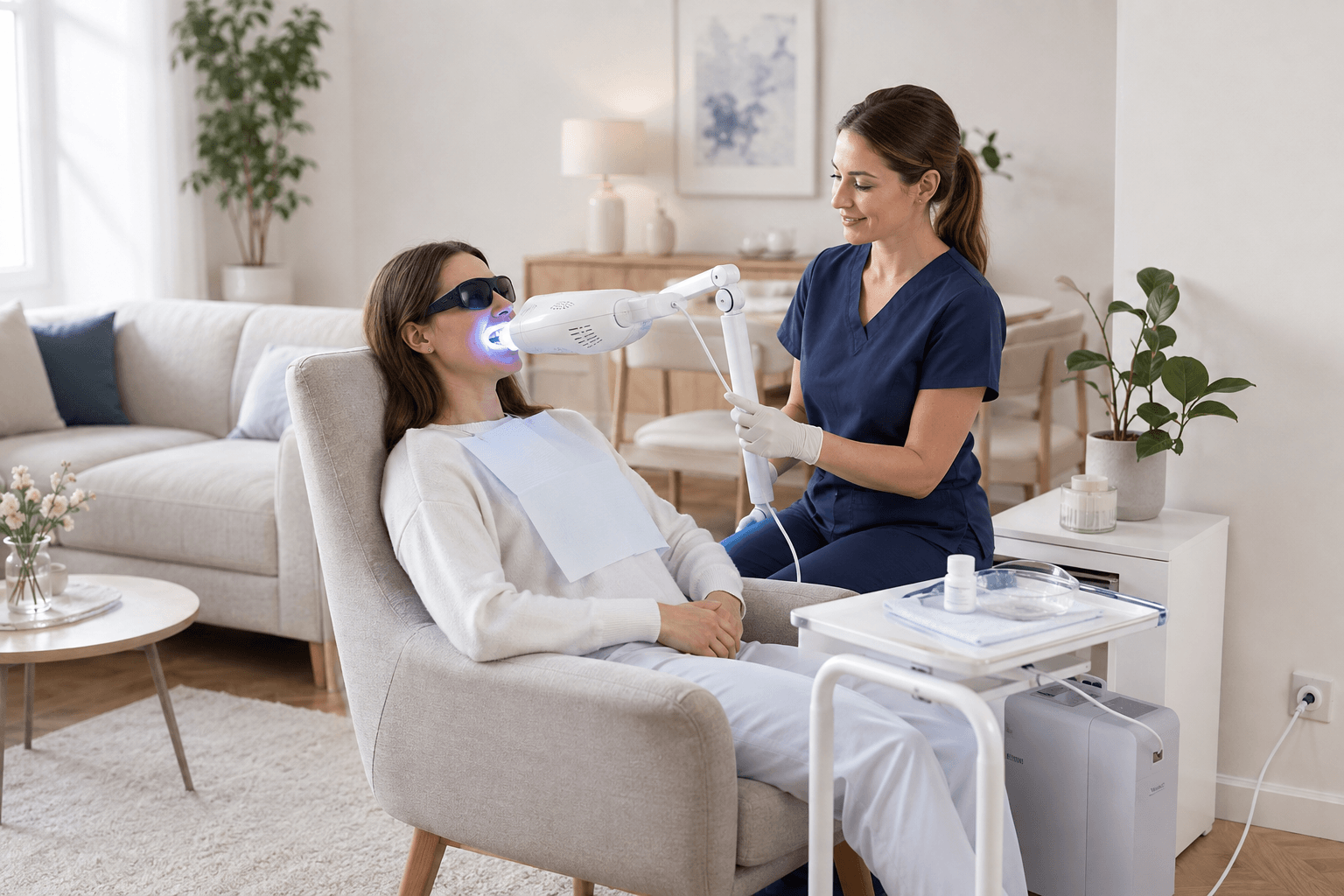 Full teeth whitening treatment carried out in your home